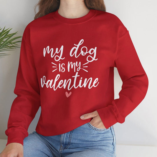 Mein Hund ist mein Valentinstag Sweatshirt, Lustiges Valentinstag Langarm Shirt, Anti Valentinstag Shirt, Herz Geschenk Sweatshirt, Geschenk für Sie