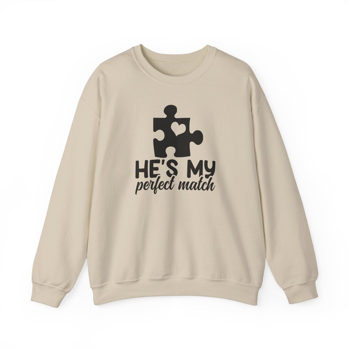 He is my Perfect Match Valentine Sweatshirt, Funny Valentines Day Shirt, Romantic Matching Couple Shirt, Gift for Her, Gift for Him