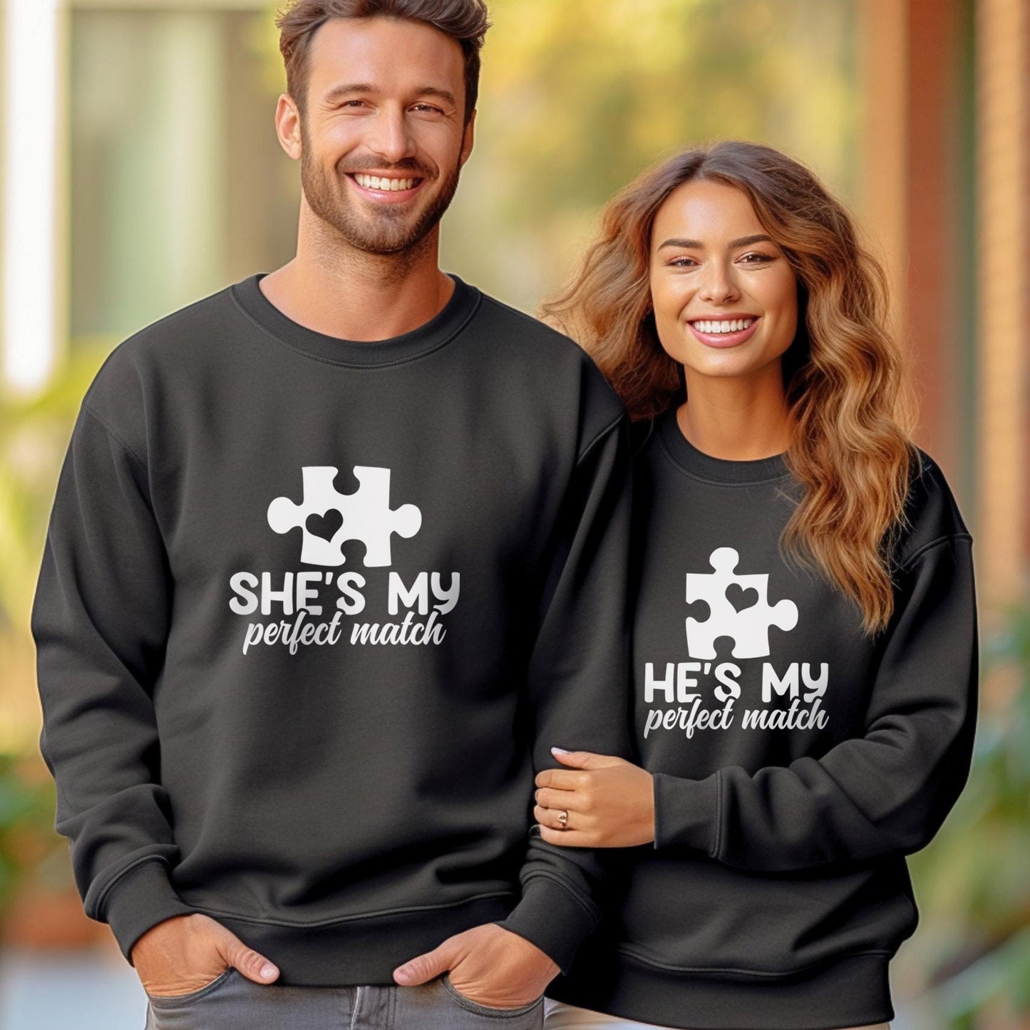 Passendes Paar Sweatshirt, She es My Perfect Match Shirt, He es My Perfect Match Shirt, Passendes Jubiläums-Valentinstags-Geschenk-Sweatshirt