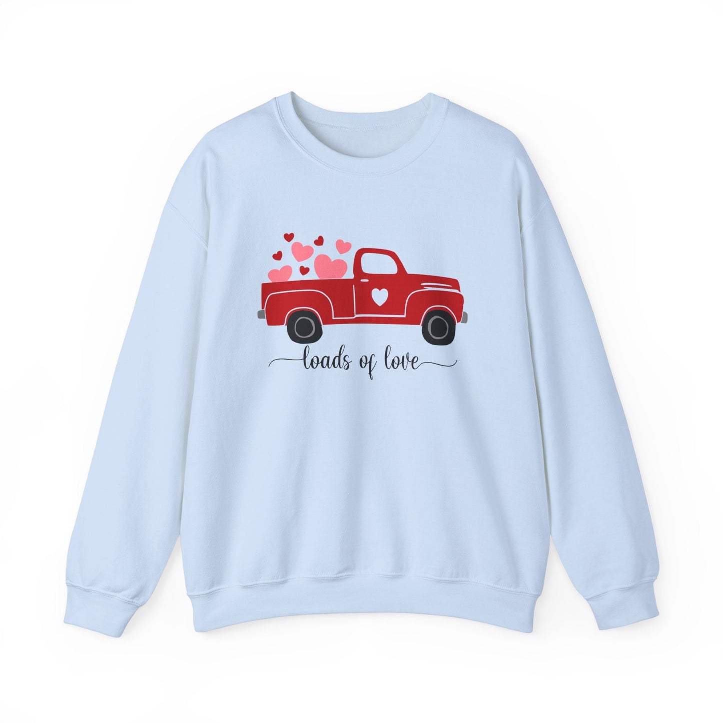 Love Truck Valentine Hearts Sweatshirt, Valentinstag Geschenk Langarmshirt, Valentinstag Shirts für Frauen, Lustiges Valentinstag Shirt