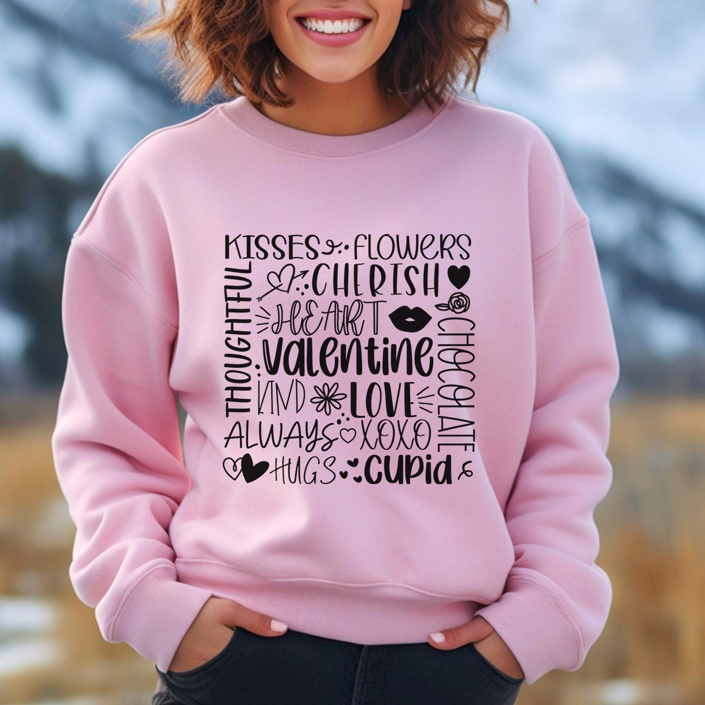 Valentinstag Love Sweatshirt, Valentinstag Langarm Love Shirt, Love Shirt mit Herz zum Valentinstag, Lustiges Valentinstag Shirt