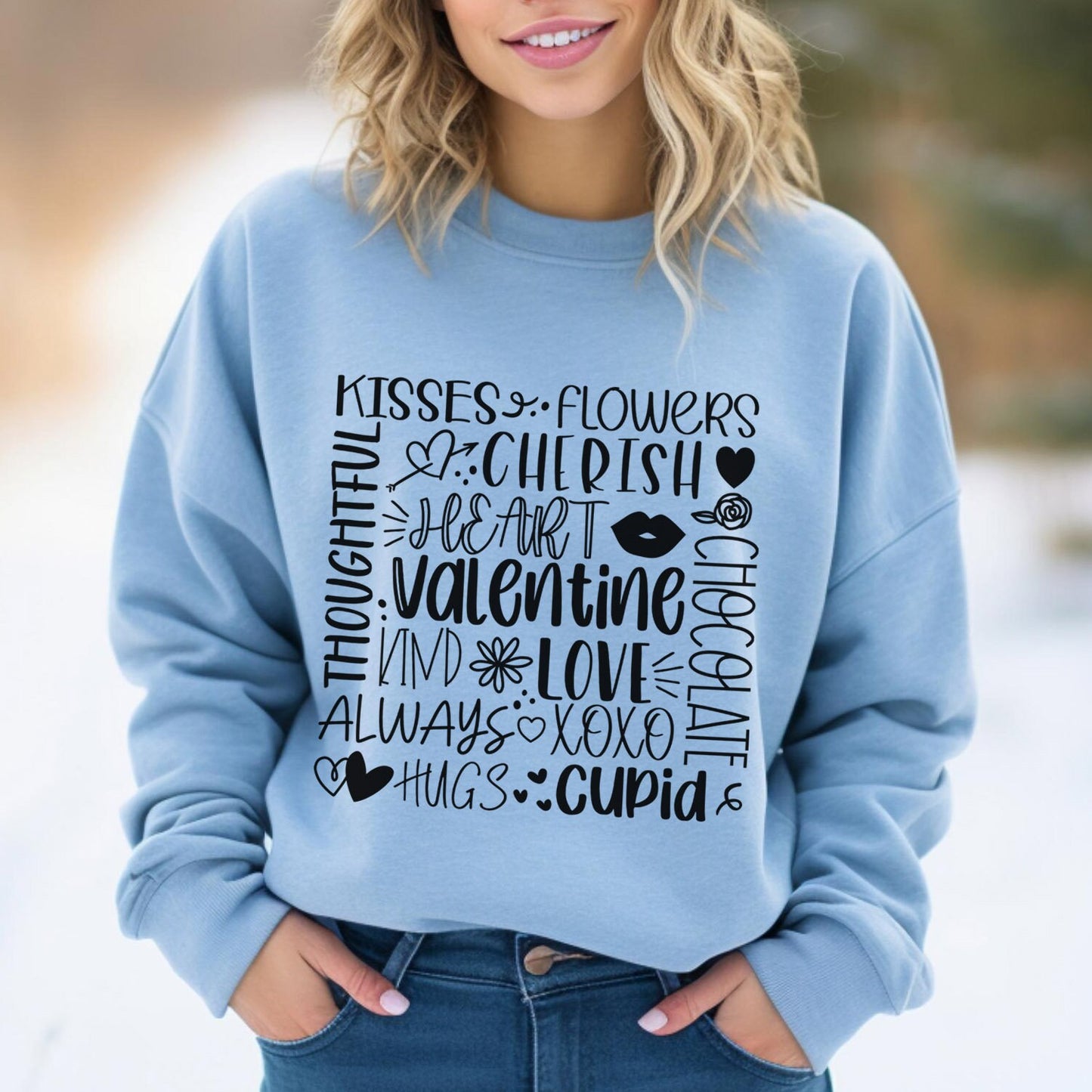 Valentine's Day Love Sweatshirt, Valentines Day Long Sleeves Love Shirt, Love Shirt with Heart for Valentines Day, Funny Valentine Day Shirt