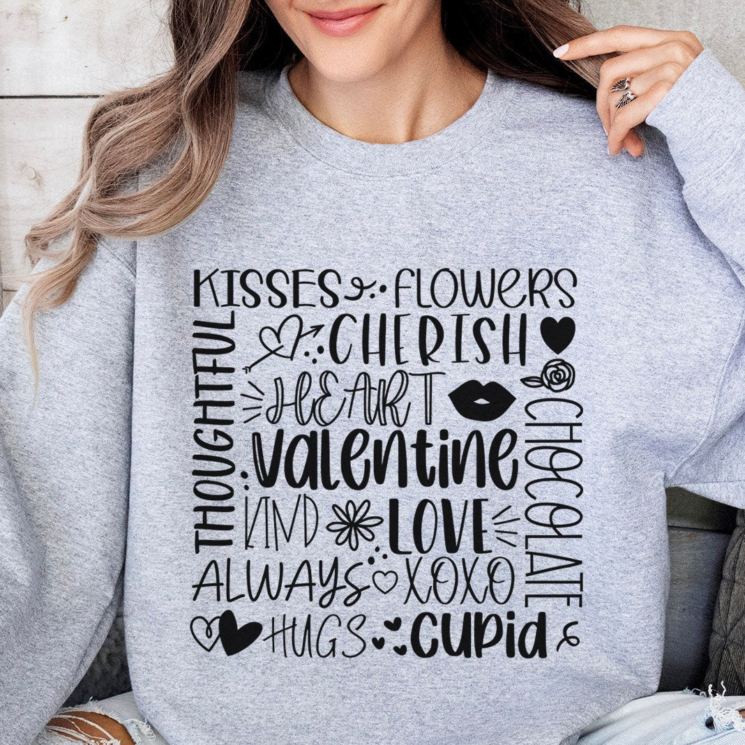 Valentinstag Love Sweatshirt, Valentinstag Langarm Love Shirt, Love Shirt mit Herz zum Valentinstag, Lustiges Valentinstag Shirt