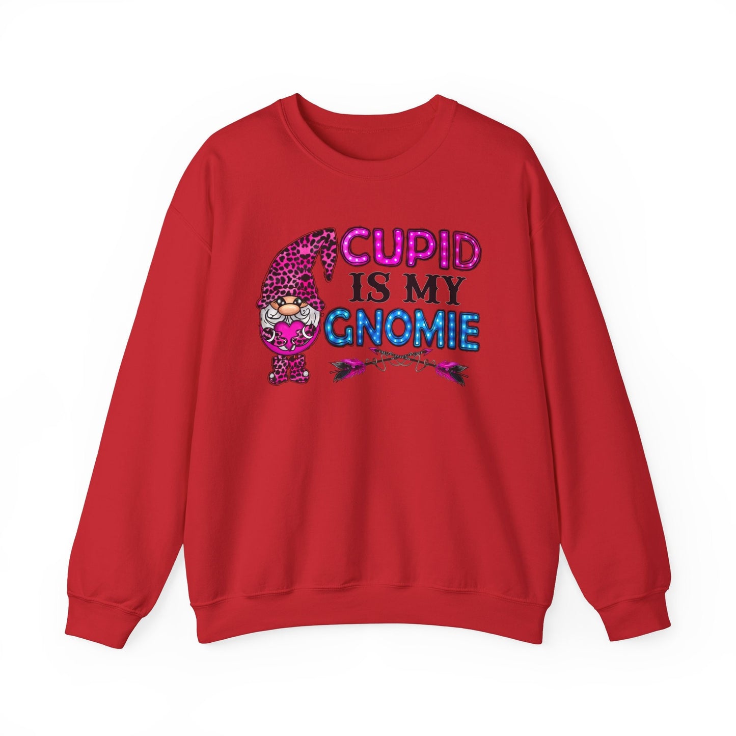 Cupidon est mon Gnome Valetines Sweatshirt, Cadeau de Saint-Valentin T-shirt à manches longues, T-shirt drôle de Saint-Valentin, T-shirts de Saint-Valentin pour femme