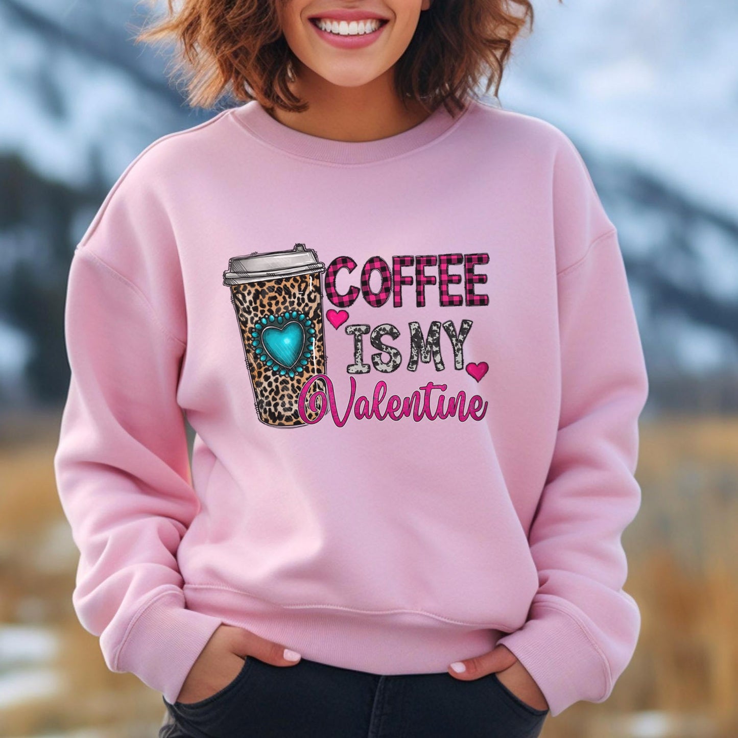 Le café est mon sweat-shirt drôle de Saint-Valentin, cadeau de Saint-Valentin, chemise à manches longues, chemise drôle de Saint-Valentin, chemise drôle de Saint-Valentin