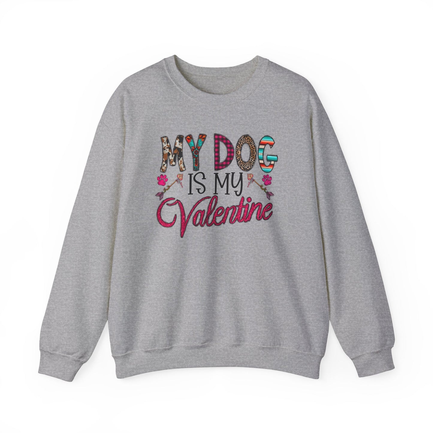 My Dog is my Valentine Cute Sweatshirt, Valentines Day Long Sleeves Shirt, Dog Lovers Shirt for Valentines Day Gift, My Dog Valentine Shirt