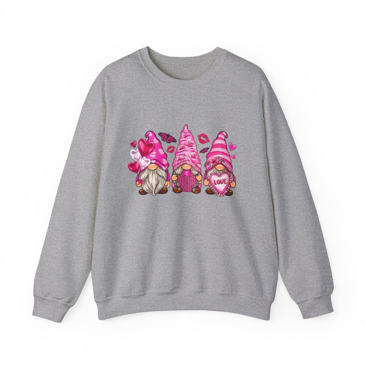 Valentinstag Gnome Sweatshirt, Valentinstag Langarm Gnome Shirt, Valentinstag Gnome mit Herz Shirt, Süßes Gnome Geschenk Shirt