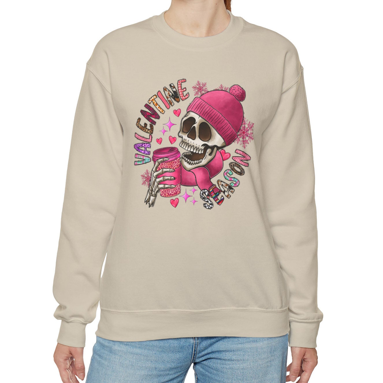 Totenkopf Sweatshirt zum Valentinstag, Langarm Totenkopf Shirt, Shirt mit Totenkopf, Lustiges Skelett Geschenk Shirt zum Valentinstag