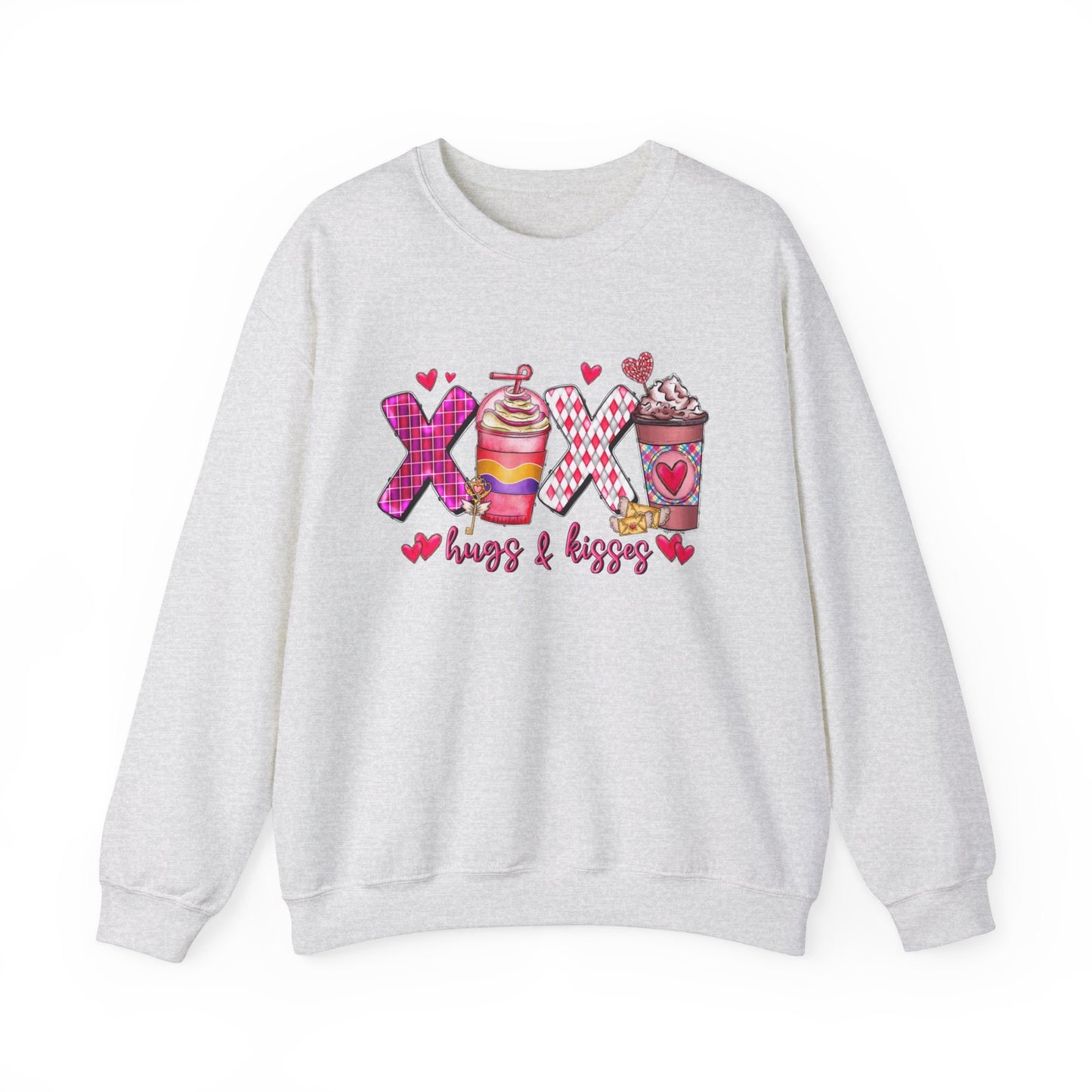 XoXo Coffee Hug Kisses Sweatshirt, Valentinstag Langarm Xo Xo Shirt, Liebesshirt als Valentinstagsgeschenk, Valentinstagsgeschenk Shirt