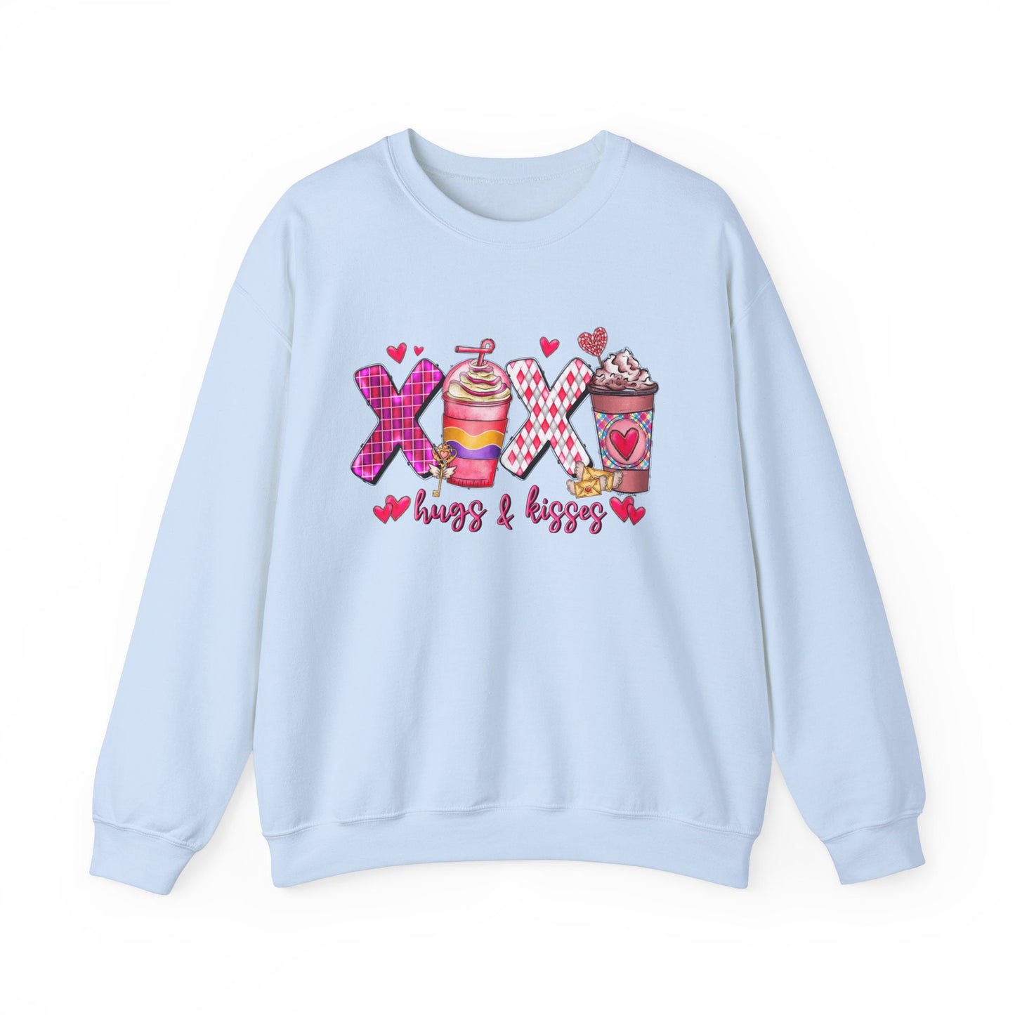 XoXo Coffee Hug Kisses Sweatshirt, Valentinstag Langarm Xo Xo Shirt, Liebesshirt als Valentinstagsgeschenk, Valentinstagsgeschenk Shirt