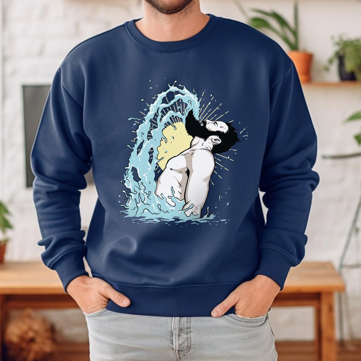 Bart Flip Sweatshirt, Herren Bart Langarm Shirt, Papa Bart Shirt, Bart Liebhaber Shirt, Lustiges Bart Geschenk Shirt, Geschenk Shirt für Ehemann