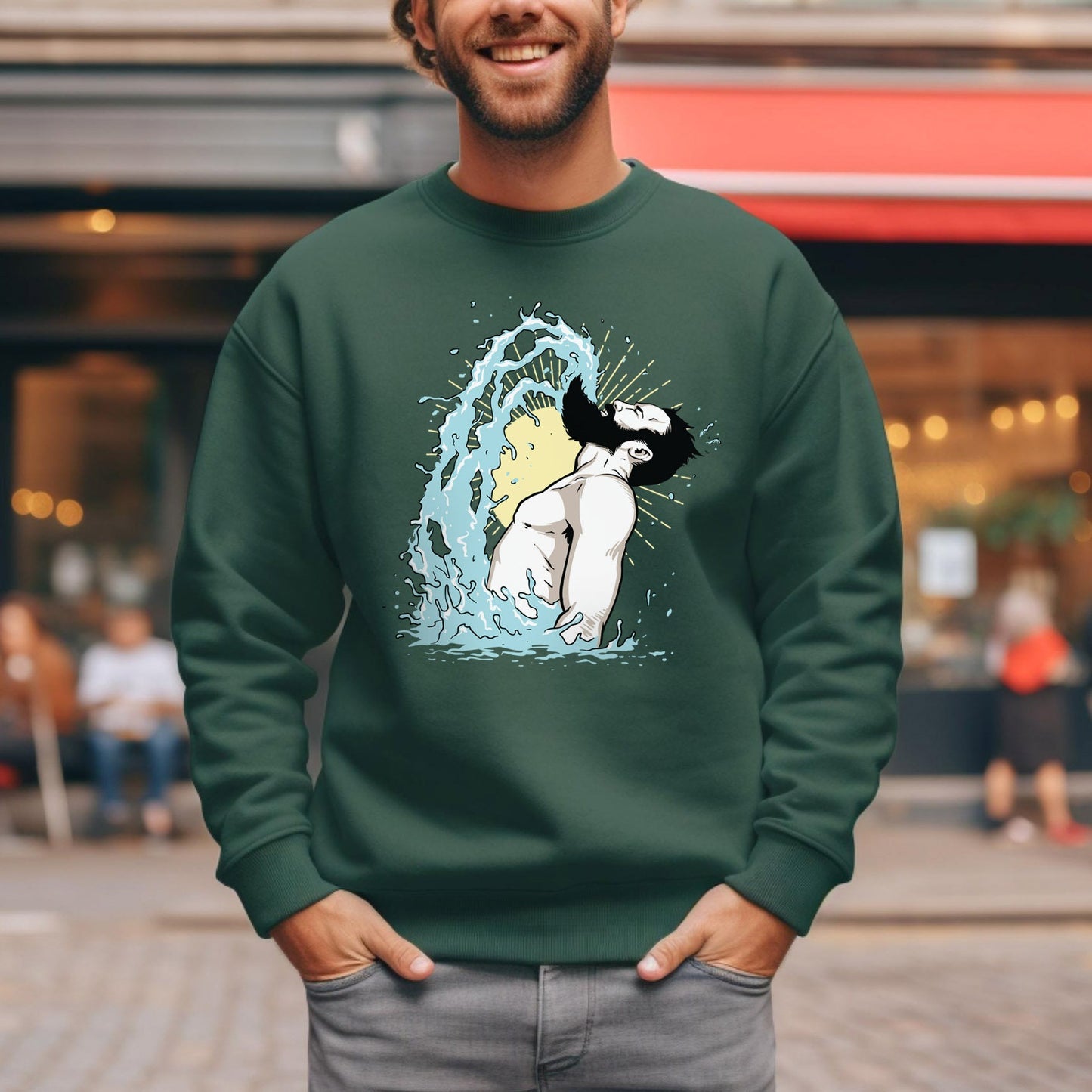 Bart Flip Sweatshirt, Herren Bart Langarm Shirt, Papa Bart Shirt, Bart Liebhaber Shirt, Lustiges Bart Geschenk Shirt, Geschenk Shirt für Ehemann