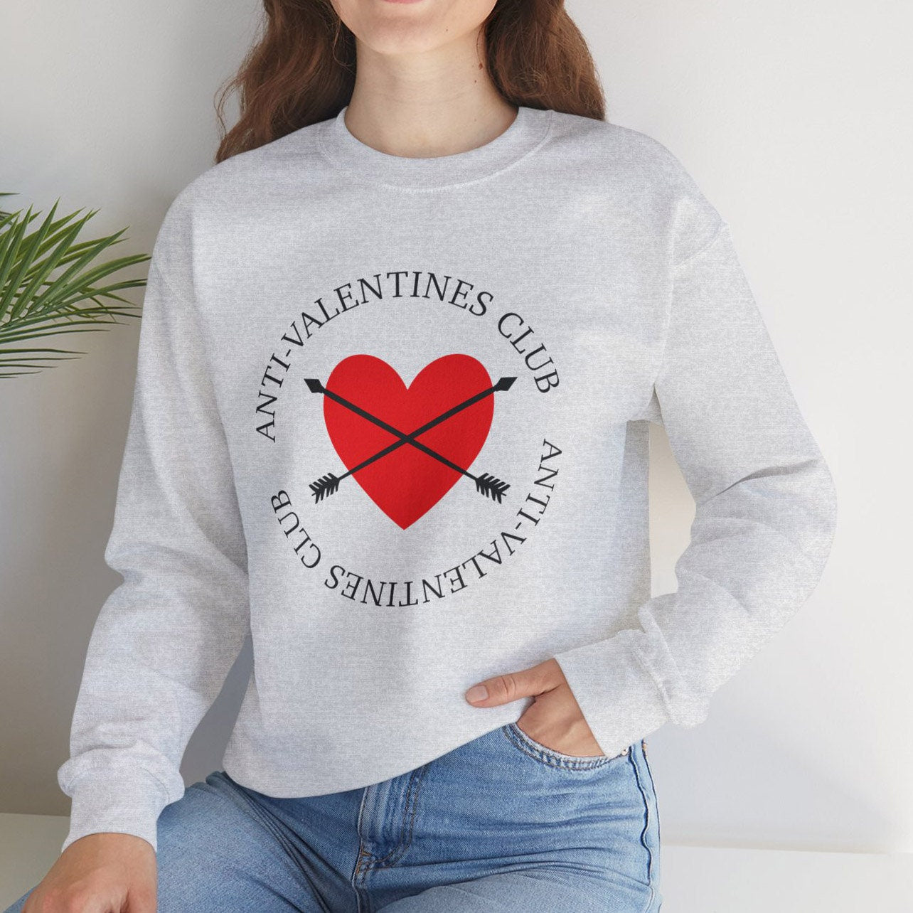 Anti Valentines Day Sweatshirt, Funny Valentines Day Long Sleeves Shirt, Heart Shirt, Heart Gift Sweatshirt, Winter Unisex Sweatshirt