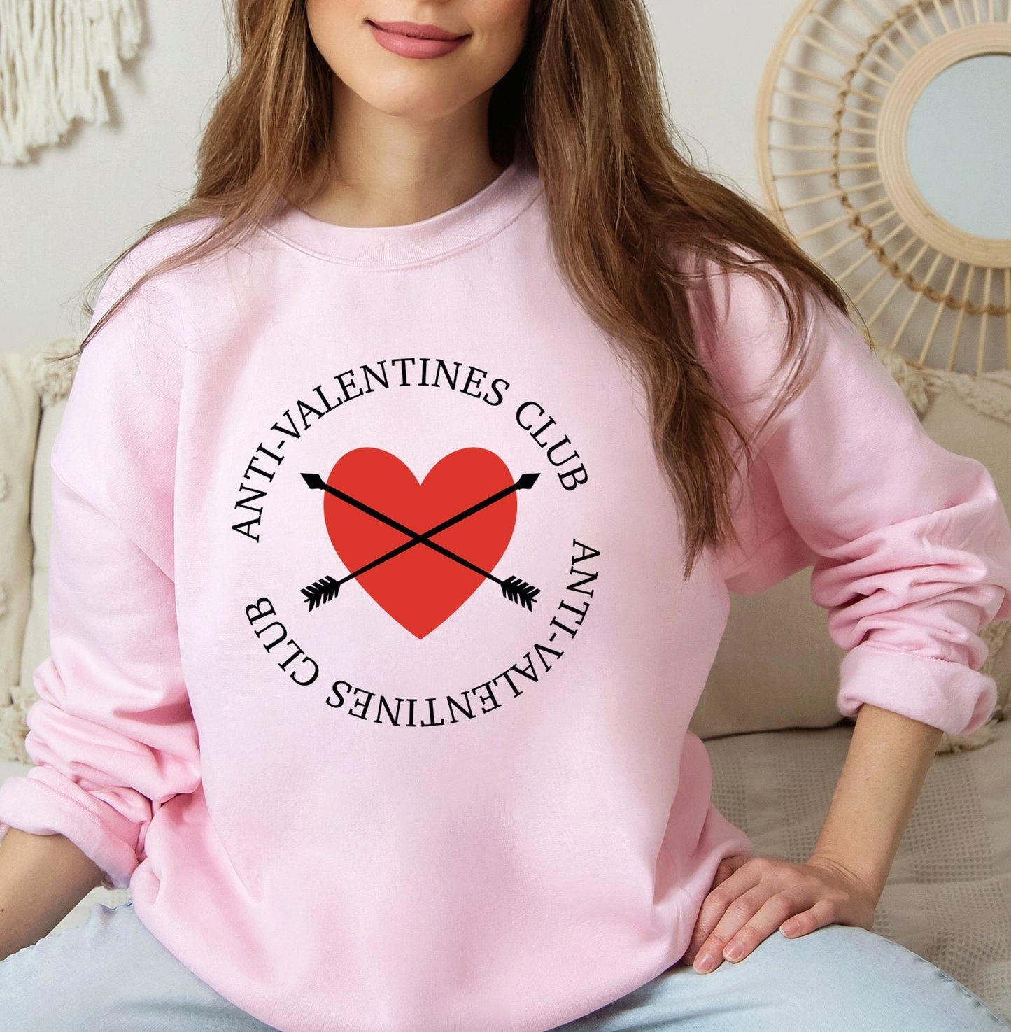 Anti Valentinstag Sweatshirt, Lustiges Valentinstag Langarm Shirt, Herz Shirt, Herz Geschenk Sweatshirt, Winter Unisex Sweatshirt