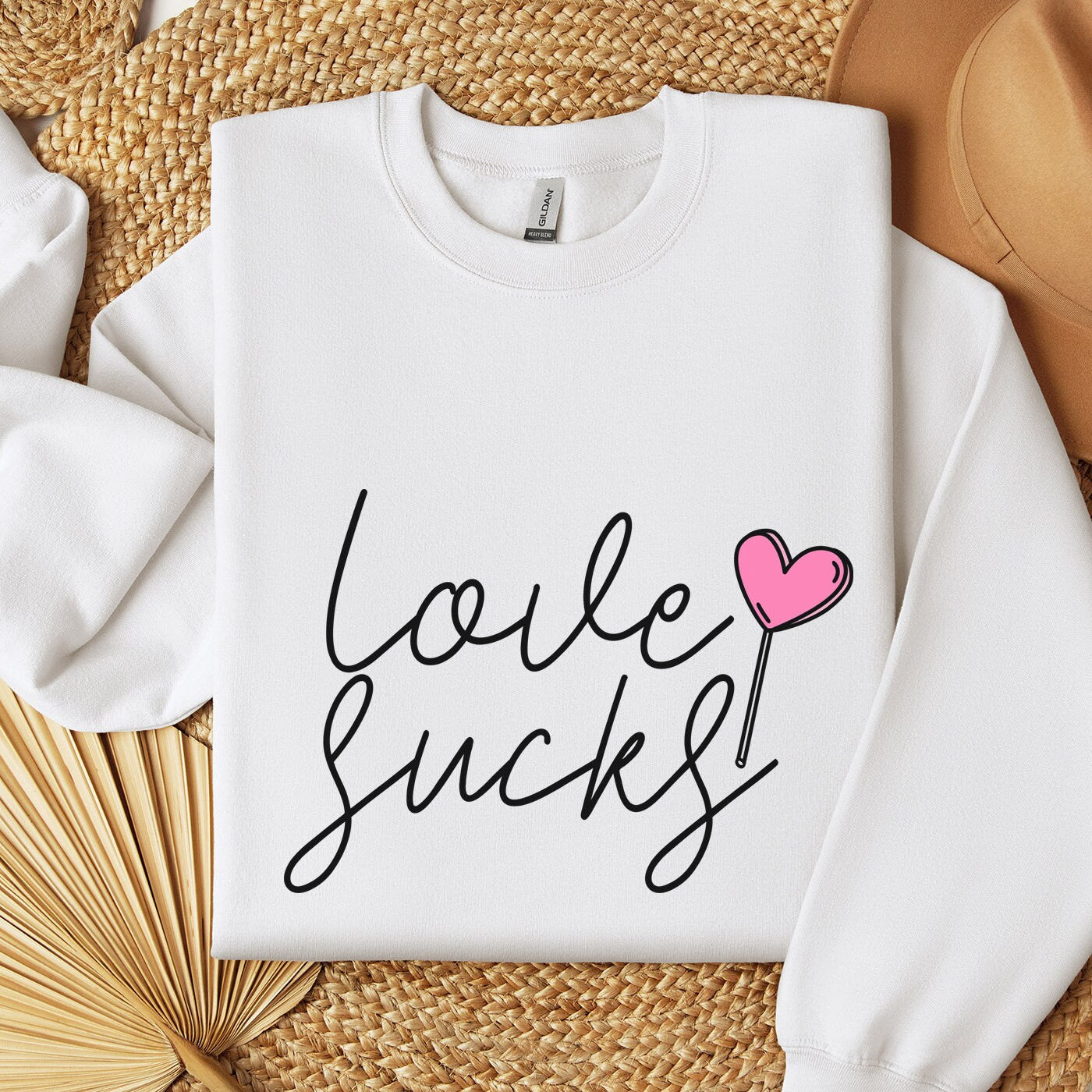 Love Sucks Lustiges Valentinstag Sweatshirt, Valentinstag Shirt, Langarm Shirt, Lollipop Sugar Shirt, Anti Valentinstag Shirt