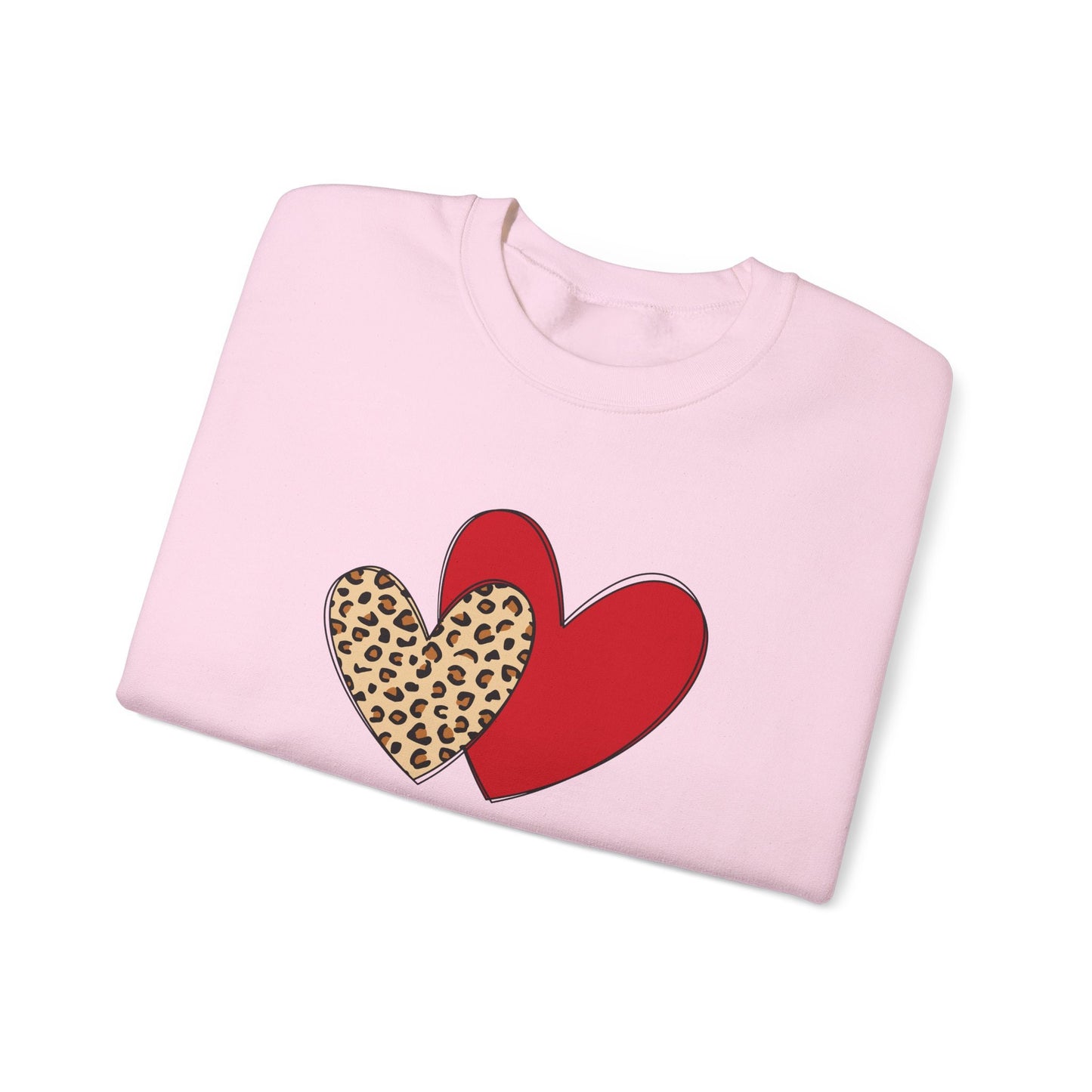 Sweat-shirt coeurs de Saint-Valentin, t-shirt cadeau Saint-Valentin imprimé léopard, t-shirts Saint-Valentin pour femme, t-shirt Saint-Valentin coeur