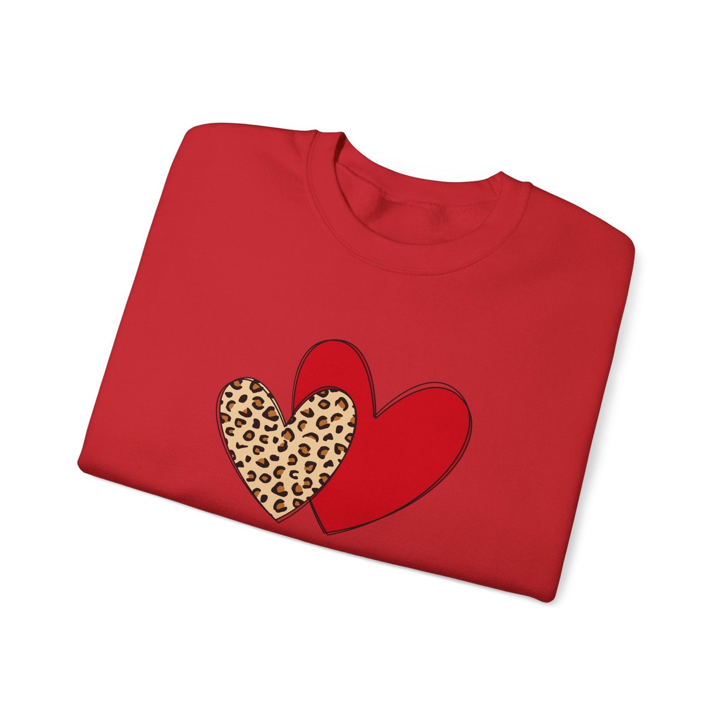 Sweat-shirt coeurs de Saint-Valentin, t-shirt cadeau Saint-Valentin imprimé léopard, t-shirts Saint-Valentin pour femme, t-shirt Saint-Valentin coeur