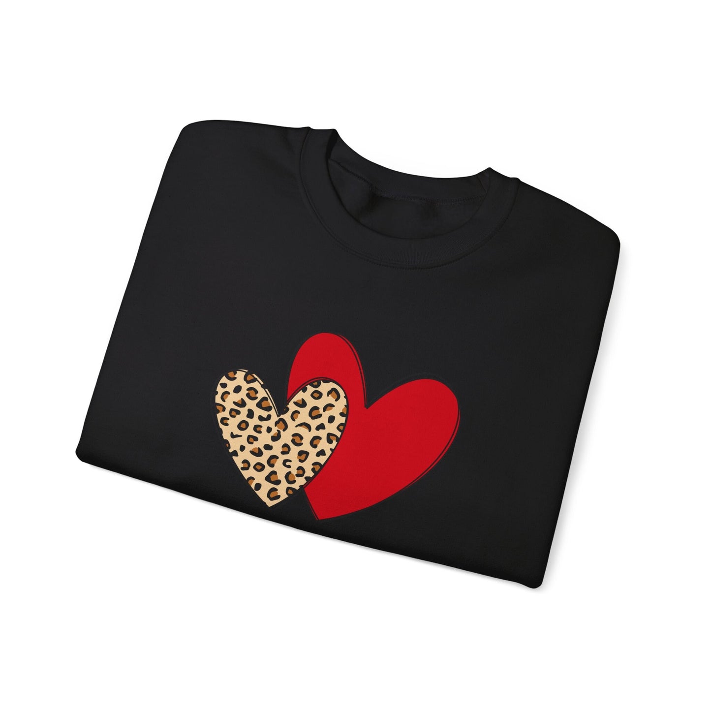 Sweat-shirt coeurs de Saint-Valentin, t-shirt cadeau Saint-Valentin imprimé léopard, t-shirts Saint-Valentin pour femme, t-shirt Saint-Valentin coeur