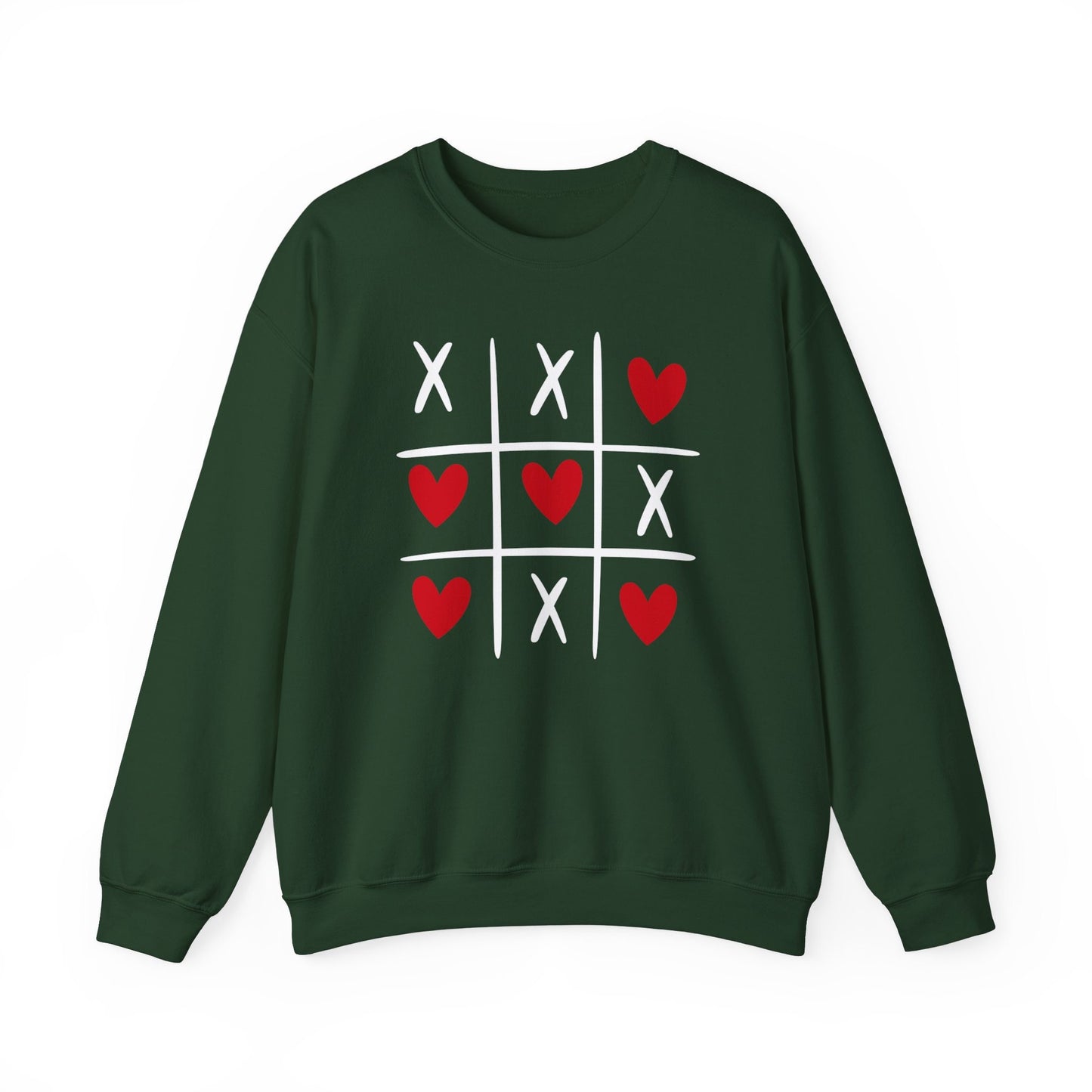 Tic tac toe Valentine Hearts Sweatshirt, Valentines Day Gift Long Sleeves Shirt, Shirt with Hearts for Valentines Day, Gift for Her