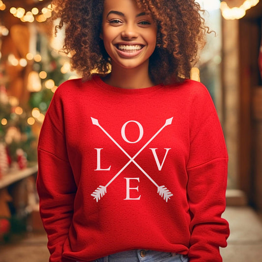 Sweat-shirt drôle de Saint-Valentin avec flèches d'amour, chemise d'amour à manches longues pour la Saint-Valentin, chemise d'amour pour la Saint-Valentin, cadeau pour elle, cadeau pour lui