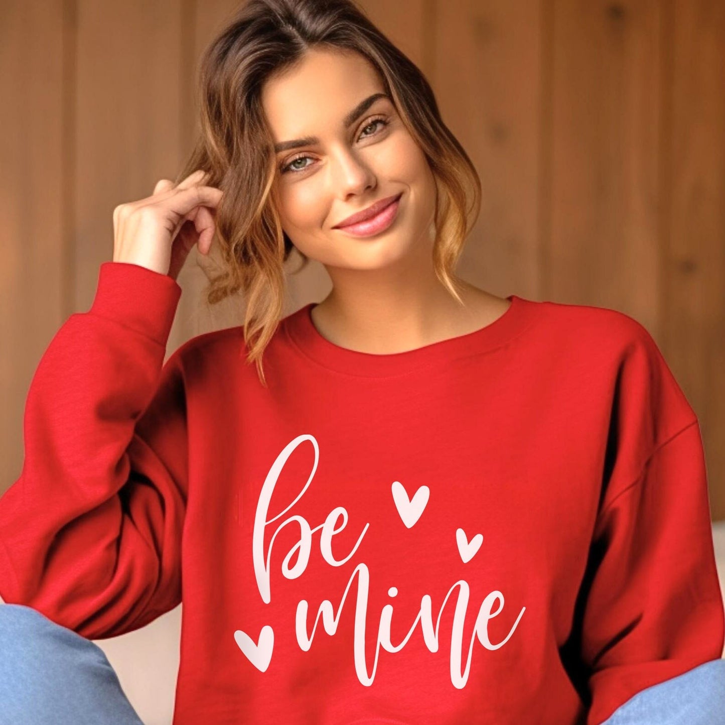 Be Mine Valentine Sweatshirt, Valentinstag Langarm Liebe Shirt, Liebe Shirt mit Herz für Valentinstag, Geschenk für sie, Geschenk für ihn