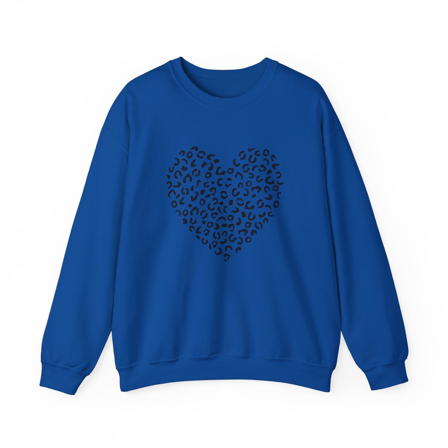 Leopard Pattern Heart Sweatshirt, Valentines Day Gift Shirt for Woman, Valentines Day Long Sleeves Shirt, Valentines Heart Leopard Pattern