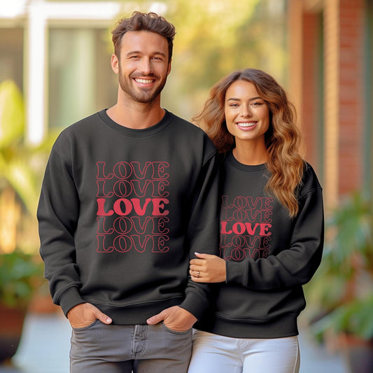 Sweat-shirt Love Five Valentine, T-shirt d'amour à manches longues pour la Saint-Valentin, T-shirt d'amour pour la Saint-Valentin, Cadeau pour elle, Cadeau pour lui