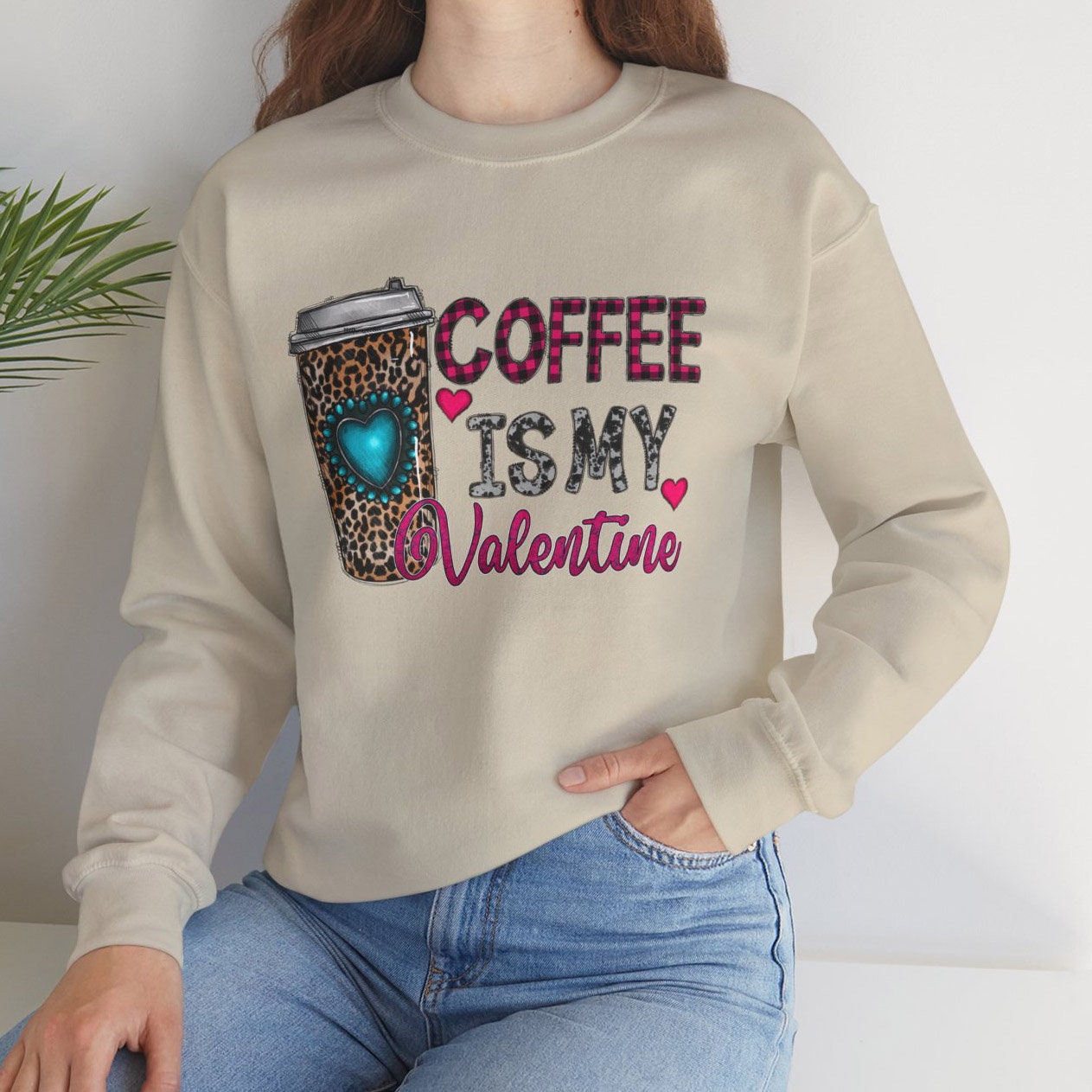 Le café est mon sweat-shirt drôle de Saint-Valentin, cadeau de Saint-Valentin, chemise à manches longues, chemise drôle de Saint-Valentin, chemise drôle de Saint-Valentin