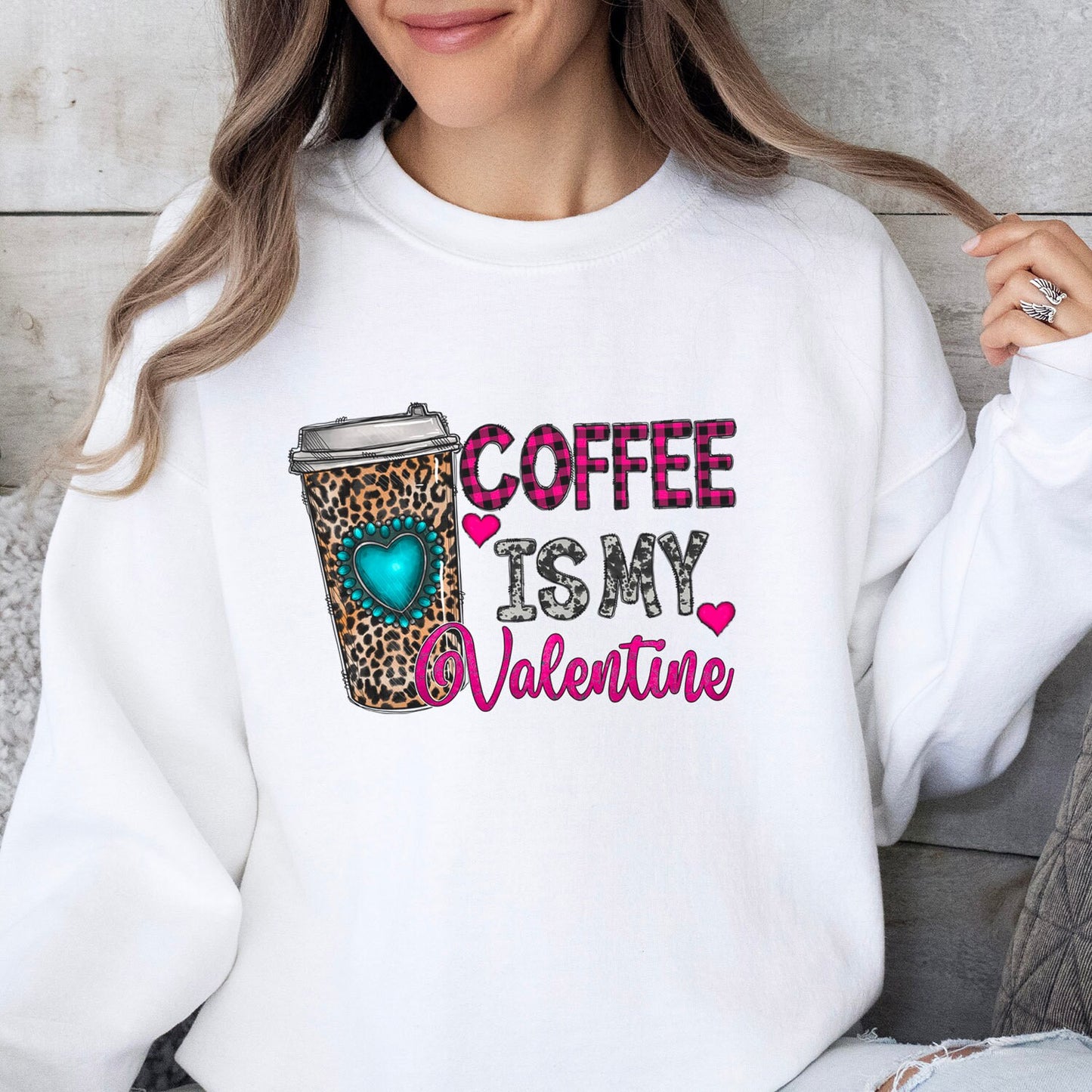 Le café est mon sweat-shirt drôle de Saint-Valentin, cadeau de Saint-Valentin, chemise à manches longues, chemise drôle de Saint-Valentin, chemise drôle de Saint-Valentin