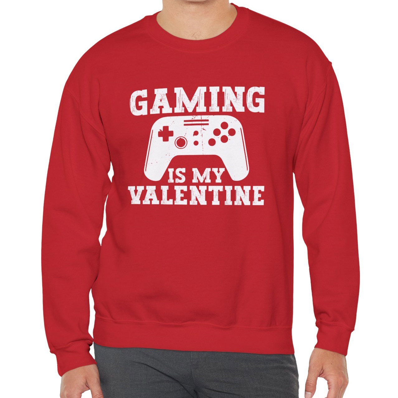 Gaming is my Valentine Sweatshirt, Funny Valentines Day Long Sleeves Shirt, Valentines Day Gift for Her, Valentines Day Gift for Boyfriend