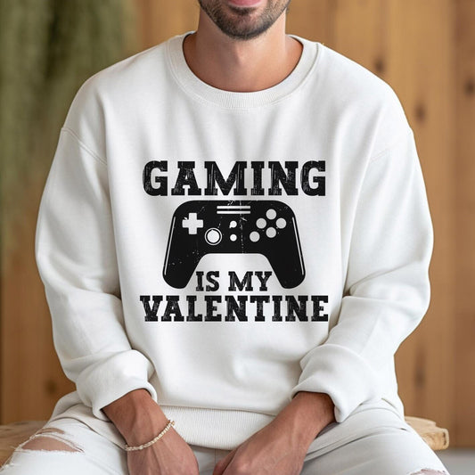 Le jeu est mon sweat-shirt drôle de Saint-Valentin, chemise drôle à manches longues pour la Saint-Valentin, chemise de jeu avec humour, cadeau de Saint-Valentin pour petit ami