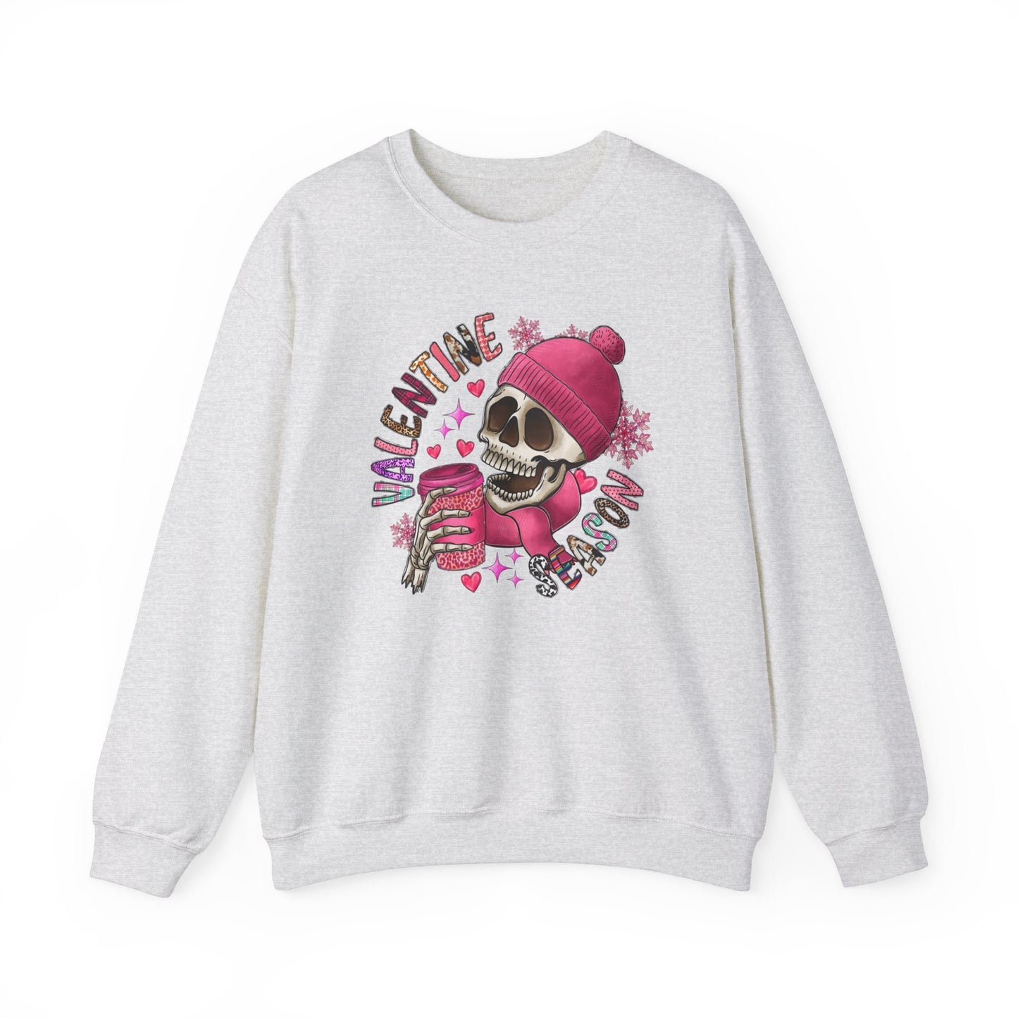 Totenkopf Sweatshirt zum Valentinstag, Langarm Totenkopf Shirt, Shirt mit Totenkopf, Lustiges Skelett Geschenk Shirt zum Valentinstag