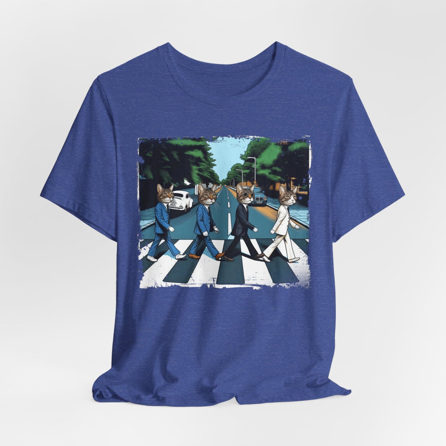 Katze überquert die Straße Crosswalk Shirt, Lustiges Katzen Shirt, Abbey Road Katzen T-Shirt, Katzen Spaß T-Shirt, Lustiges Top T-Shirt, Katzenliebhaber Shirt