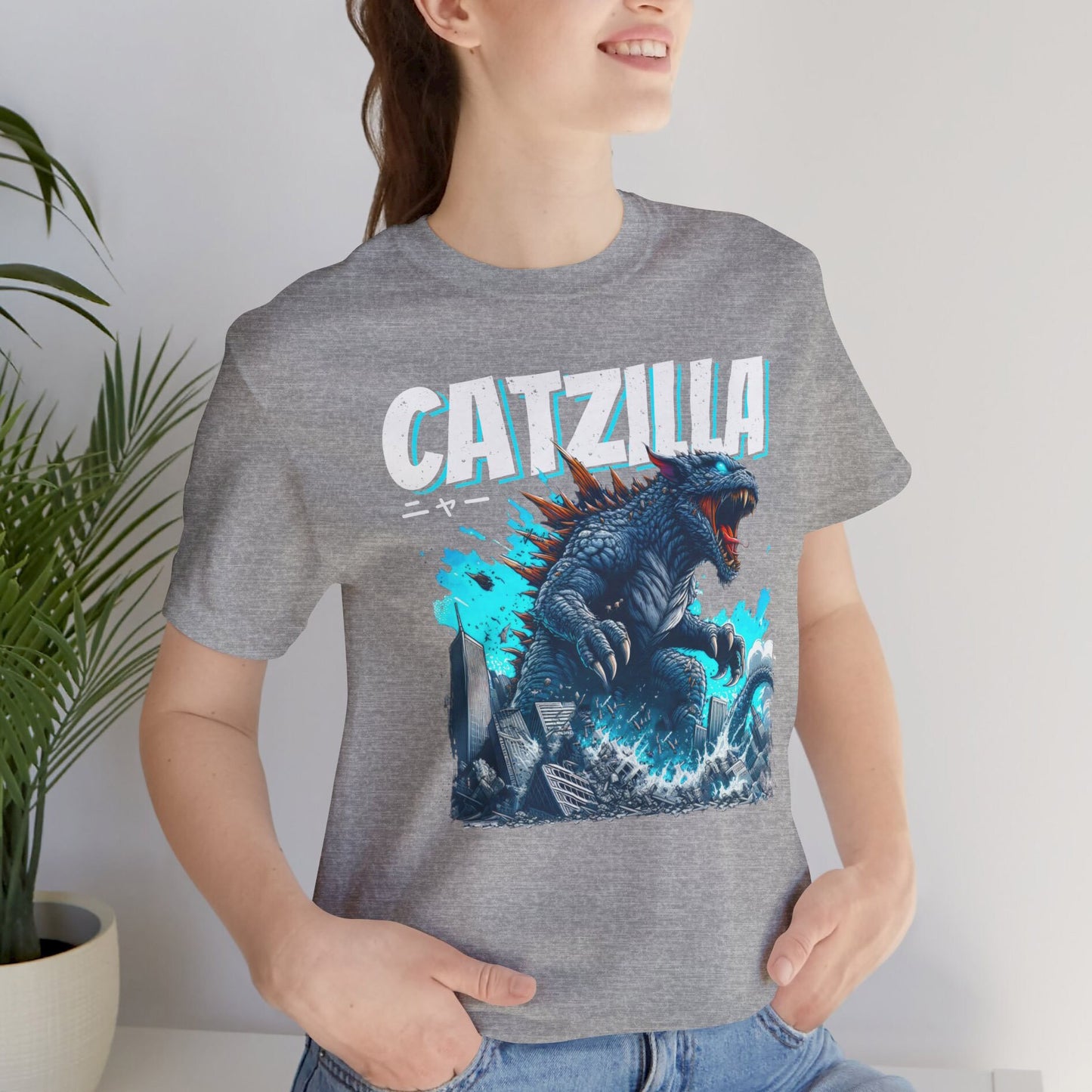 Catzilla Funny Cat Shirt, Cat Owner Outfit, Pet Lover Tee Shirt, Cat Monster T-Shirt, Cat Fun T Shirt, Funny Top Tee Shirt, Cat Lovers Shirt