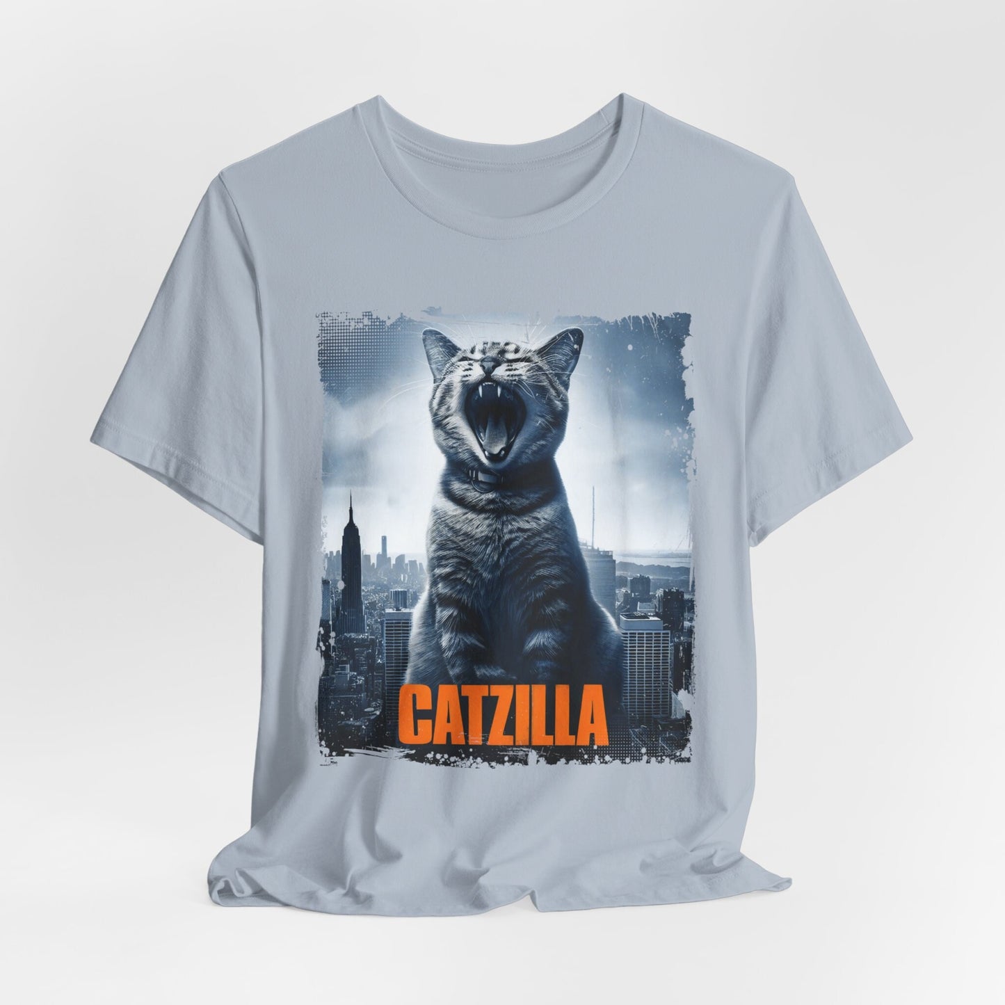 T-shirt drôle de chat Catzilla, T-shirt drôle de monstre de chat, tenue de propriétaire de chat, t-shirt cadeau amoureux des chats, t-shirt amusant de chat, t-shirt drôle de haut