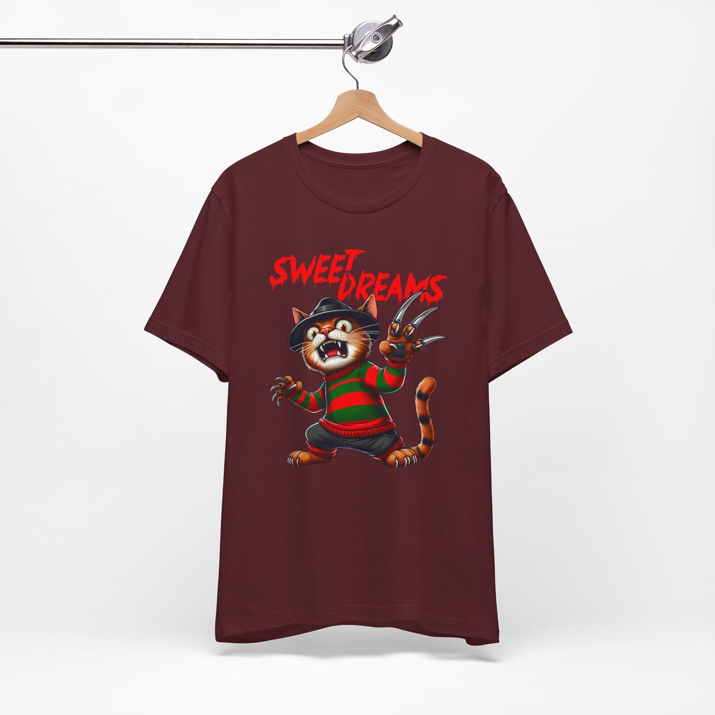 Sweet Dreams Freddy Krueger T-Shirt, Humor Katzen Shirt, Katzenliebhaber Geschenk Shirt, Film Parodie Shirt, Horror Film T-Shirt, Serienmörder Shirt