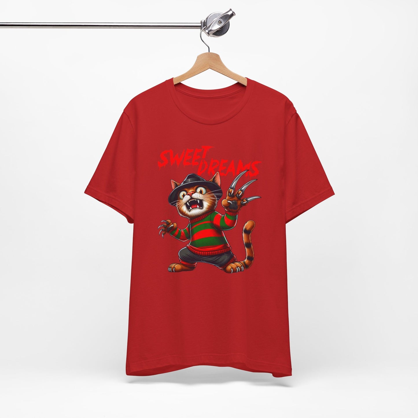 Sweet Dreams Freddy Krueger T-Shirt, Humor Katzen Shirt, Katzenliebhaber Geschenk Shirt, Film Parodie Shirt, Horror Film T-Shirt, Serienmörder Shirt