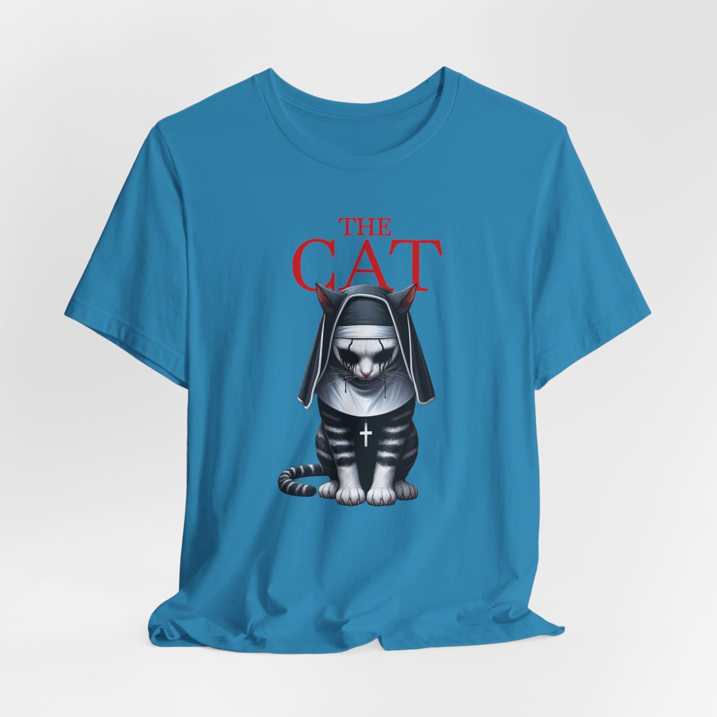 The Cat T-Shirt, Humour Cat Shirt, The Nun Parody Cat T-shirt, Horror Cat Tee, Cat Lovers T Shirt, Scary Cat Tee, Gift Shirt for Cat Lovers