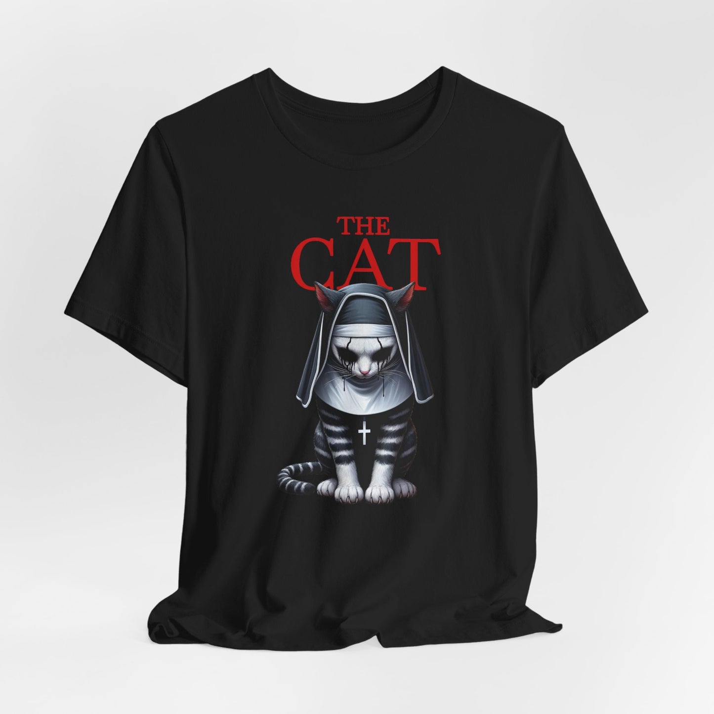 Das Katzen-T-Shirt, Humor-Katzen-Shirt, Das Nun-Parodie-Katzen-T-Shirt, Horror-Katzen-T-Shirt, Katzenliebhaber-T-Shirt, Gruseliges Katzen-T-Shirt, Geschenk-Shirt für Katzenliebhaber