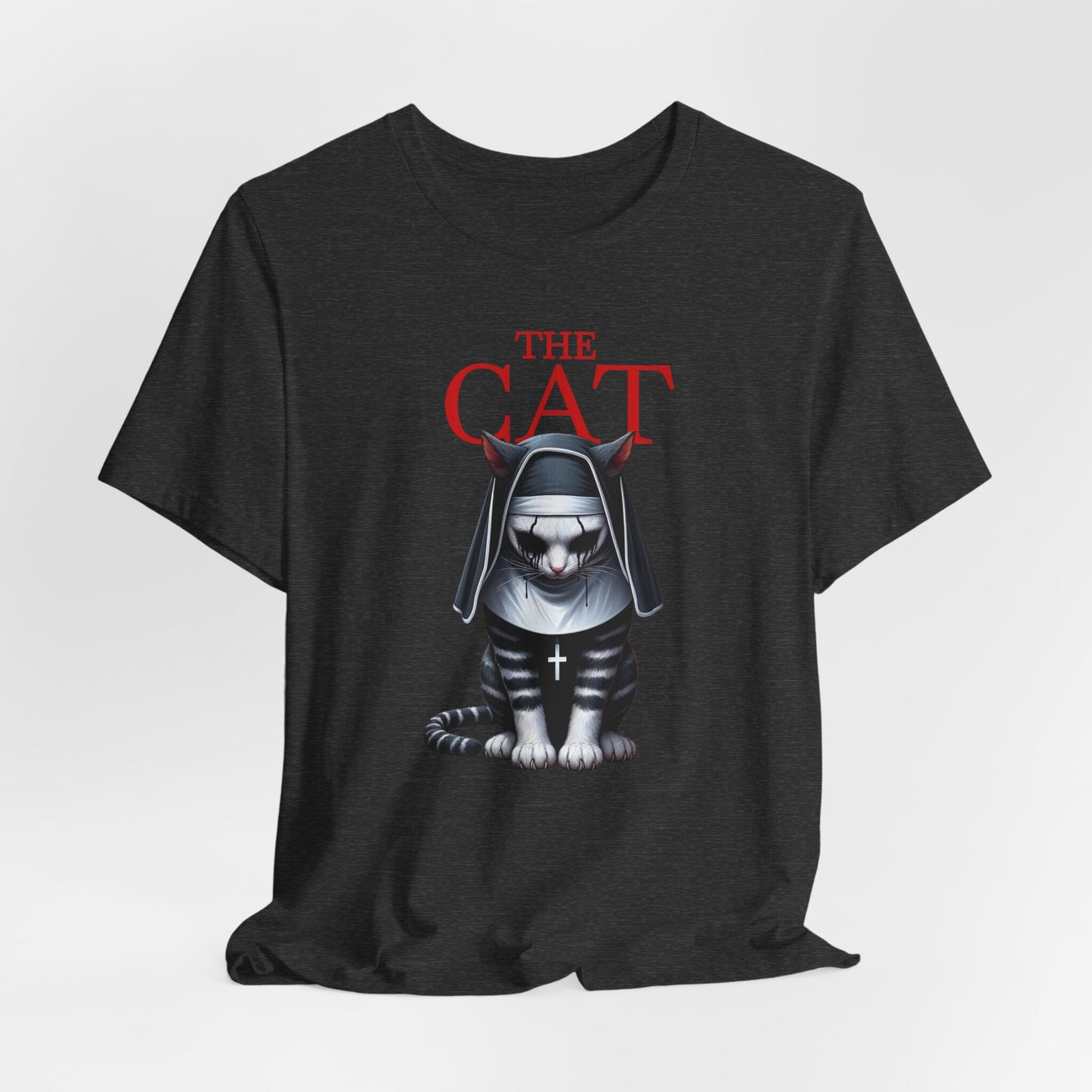 Das Katzen-T-Shirt, Humor-Katzen-Shirt, Das Nun-Parodie-Katzen-T-Shirt, Horror-Katzen-T-Shirt, Katzenliebhaber-T-Shirt, Gruseliges Katzen-T-Shirt, Geschenk-Shirt für Katzenliebhaber