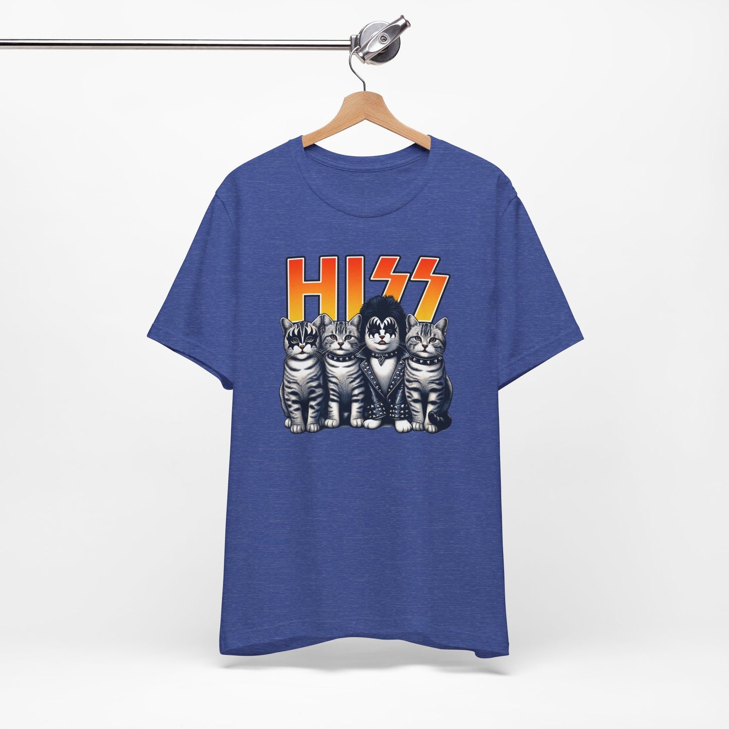 Süßes Rocker Katzen Zischen T-Shirt, Rocker Kätzchen Shirt, Lustiges Kuss Parodie T-Shirt, Rockstars Katzen T-Shirt, Katzenliebhaber Lustiges Geschenk T-Shirt