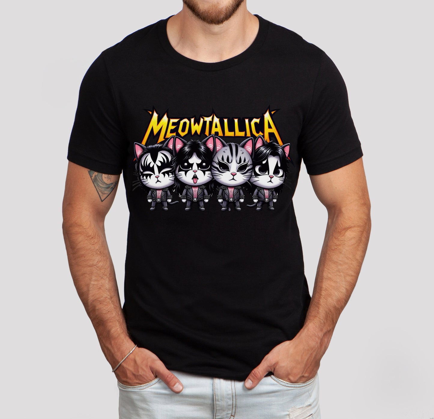 Meowtallica Cats T-shirt, Funny Cat T-shirt, Rocker Cats Tee, Cat Lover Gift Shirt, Funny Metallica Parody Shirt, Cat Owner Gift T-shirt