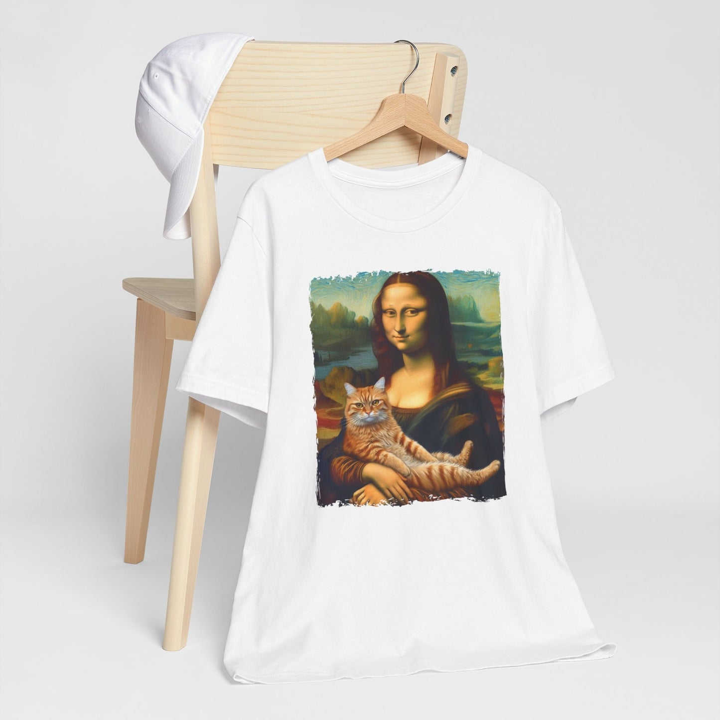 Mona Lisa with Cat T-shirt, Cat on Lisa's Hands Tshirt, Mona Lisa Parody Shirt, Da Vinci Painting with Cat Shirt, Art Teacher Gift Shirt