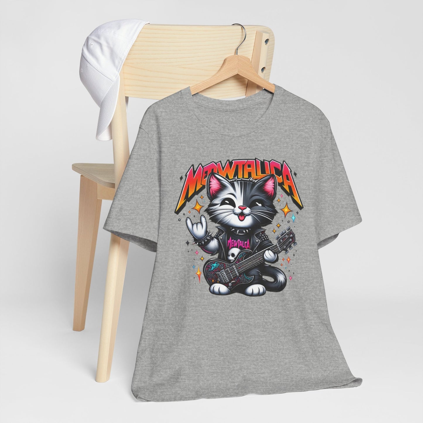 Lustiges Katzen-Meowtallica-Shirt, Humor-Katzen-Shirt, Lustiges T-Shirt für Katzenliebhaber, Rockstar-Katzen-Tee, Geschenk-Shirt für Katzenliebhaber, Lustiges Top-T-Shirt