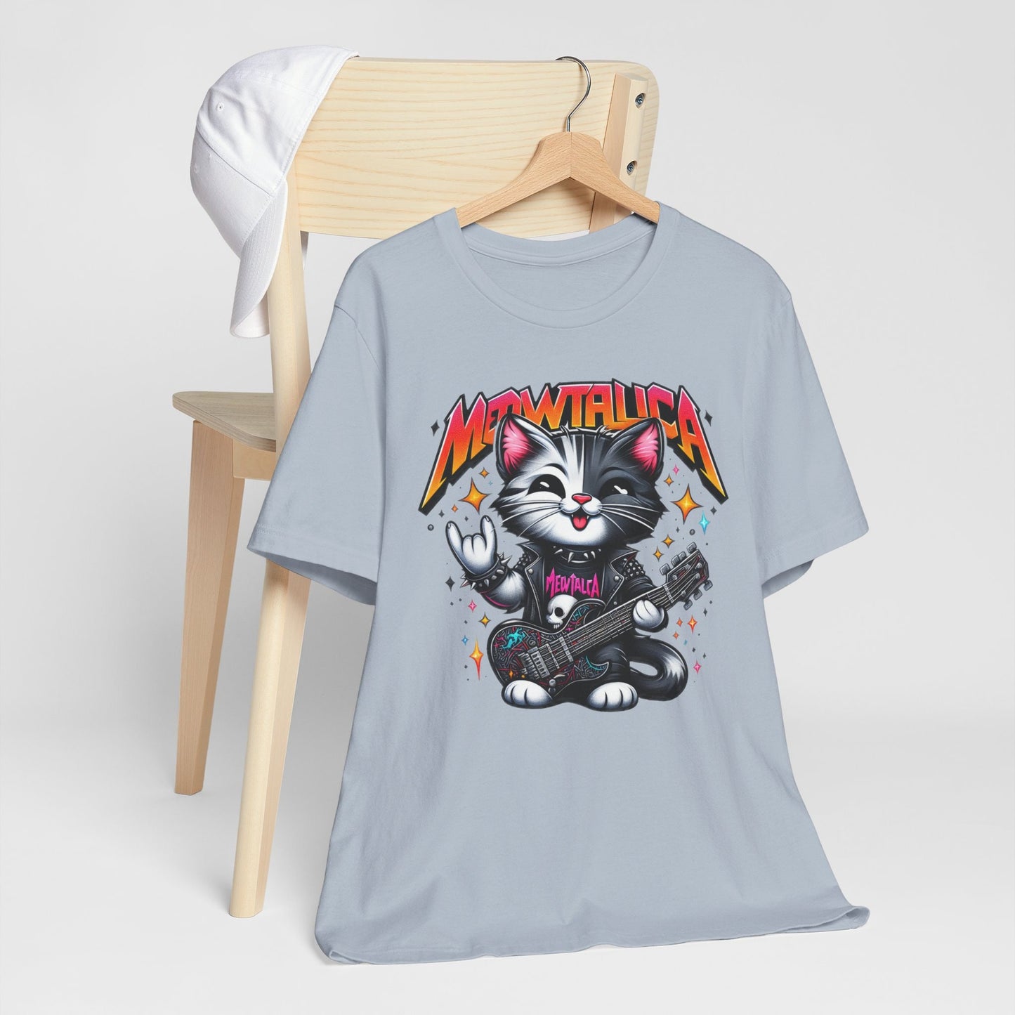 Lustiges Katzen-Meowtallica-Shirt, Humor-Katzen-Shirt, Lustiges T-Shirt für Katzenliebhaber, Rockstar-Katzen-Tee, Geschenk-Shirt für Katzenliebhaber, Lustiges Top-T-Shirt