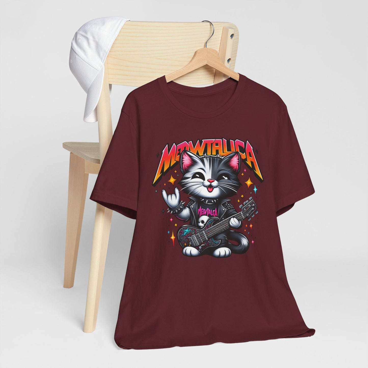 Lustiges Katzen-Meowtallica-Shirt, Humor-Katzen-Shirt, Lustiges T-Shirt für Katzenliebhaber, Rockstar-Katzen-Tee, Geschenk-Shirt für Katzenliebhaber, Lustiges Top-T-Shirt