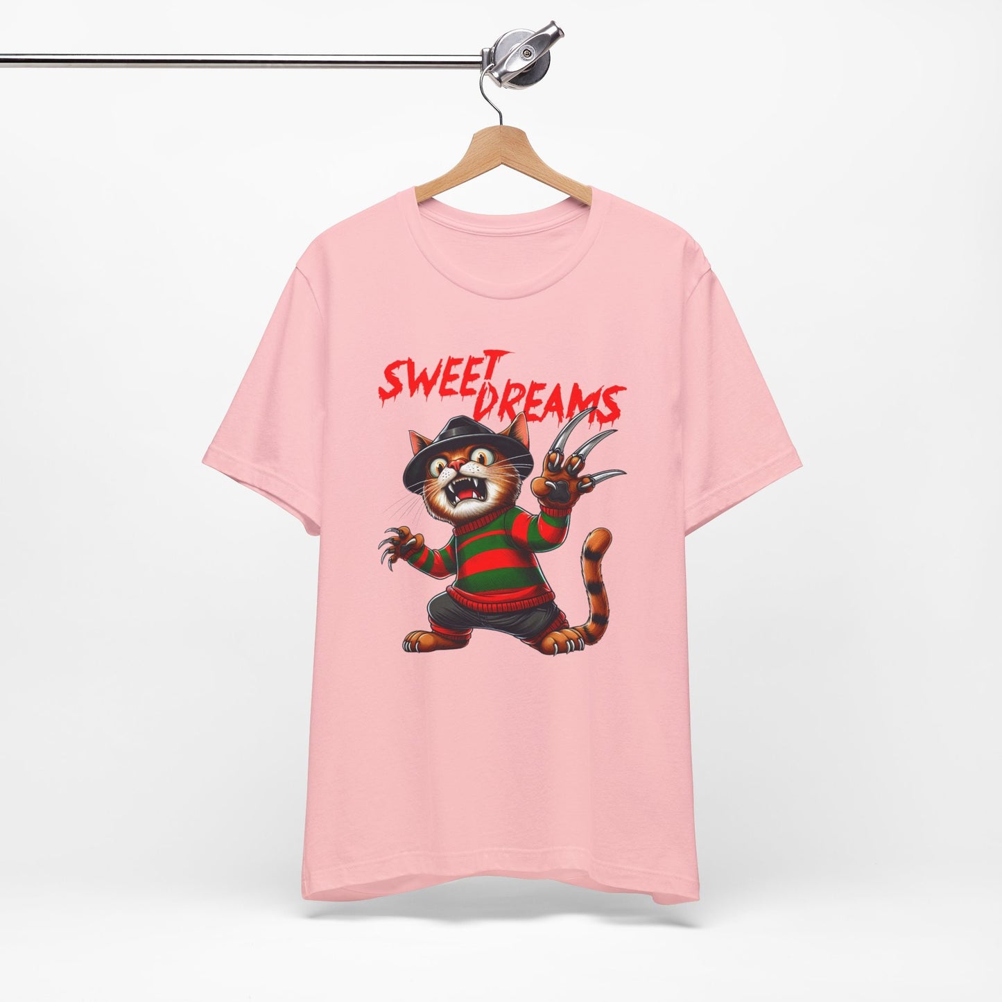 Sweet Dreams Freddy Krueger T-Shirt, Humor Katzen Shirt, Katzenliebhaber Geschenk Shirt, Film Parodie Shirt, Horror Film T-Shirt, Serienmörder Shirt