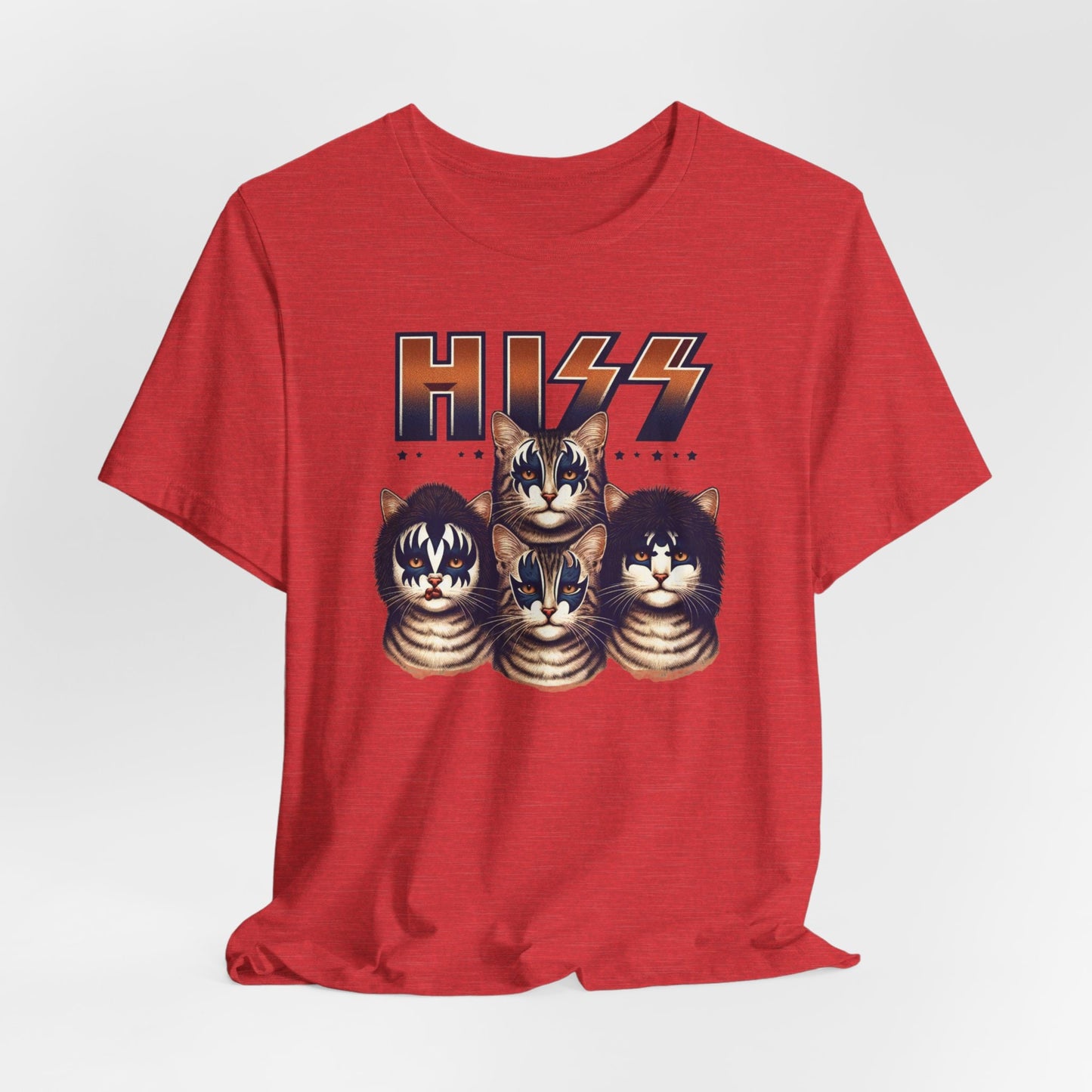 Hiss Cats T-Shirt, Kittens Rock Shirt, Kiss Funny Parody T-Shirt, Humour Cat Shirt, Cat Lovers Fun Gift T Shirt, Rockstar Cat Tee