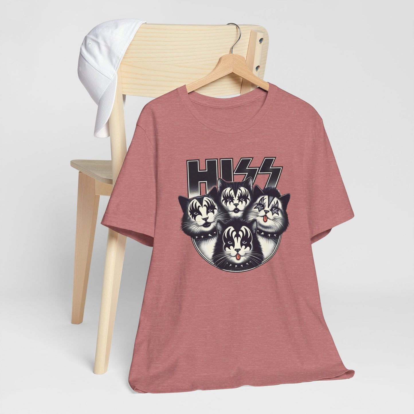 Hiss Rocker Kittens T-Shirt, Rocker Cats Shirt, Funny Kiss Parody T-Shirt, Humour Cat Tee Shirt, Cat Lovers Funny Gift T Shirt, Rockstar Cat