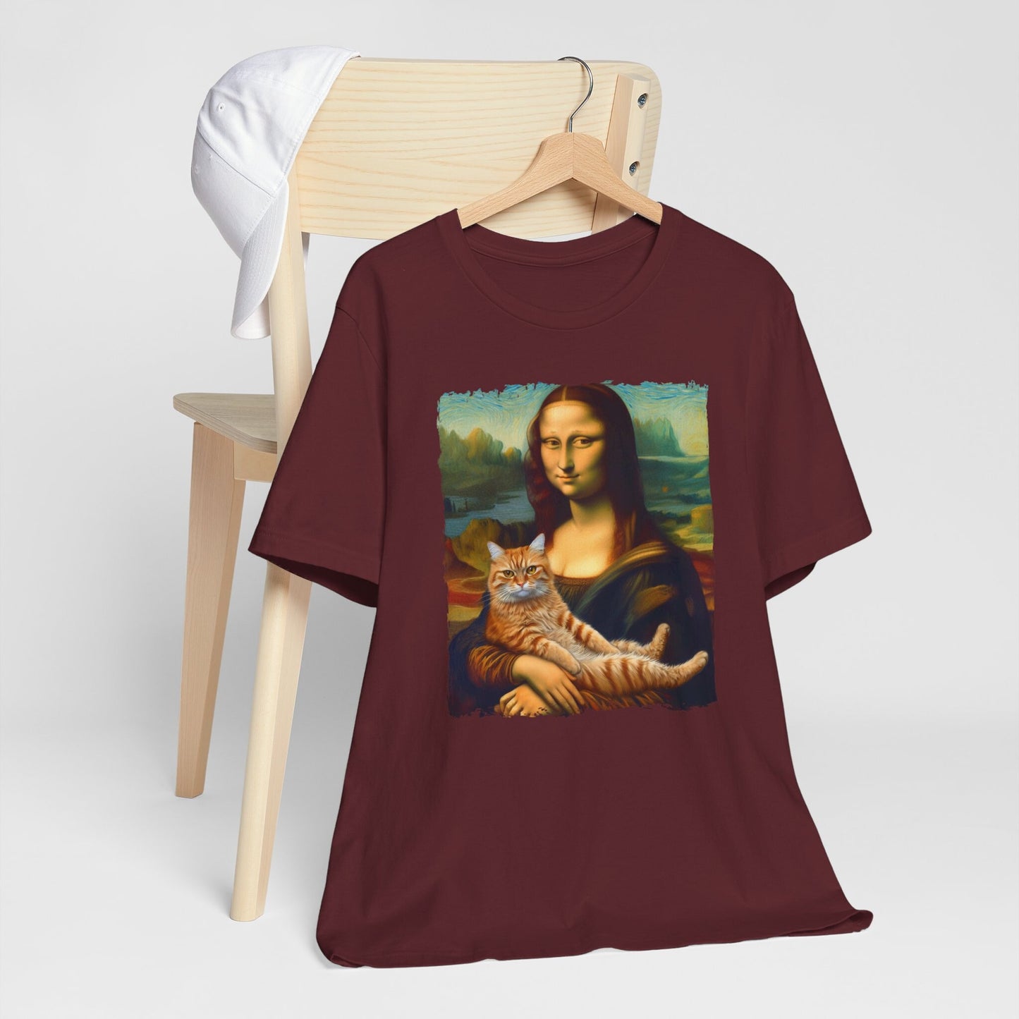 Mona Lisa with Cat T-shirt, Cat on Lisa's Hands Tshirt, Mona Lisa Parody Shirt, Da Vinci Painting with Cat Shirt, Art Teacher Gift Shirt